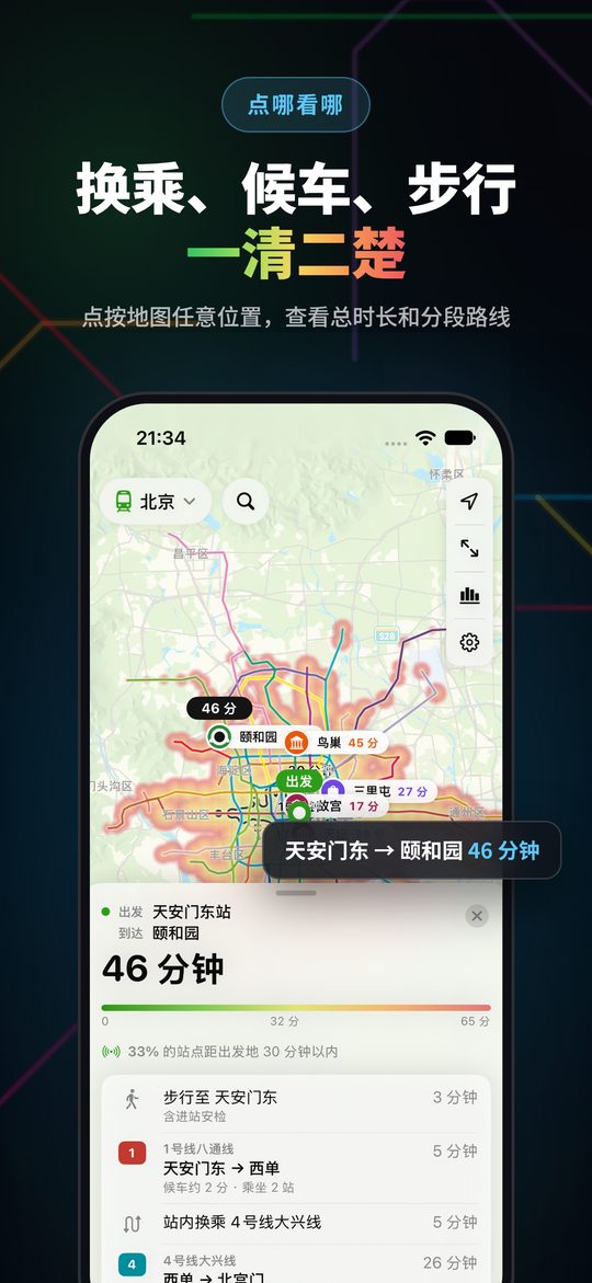 换乘、候车、步行，一清二楚